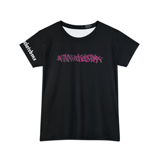 One Trick Pony ( B/W/ Pink) - Women's Short Sleeve Black T